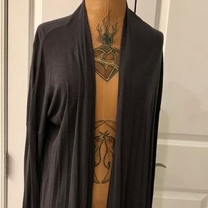 Charcoal midi length swing cardigan